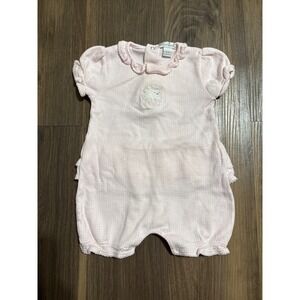 Kissy Kissy 6-9 Months Pink Playsuit Baby Girl Lamb Embroidery 100% Pima Cotton
